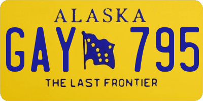 AK license plate GAY795