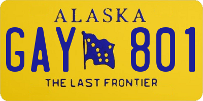 AK license plate GAY801