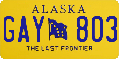 AK license plate GAY803