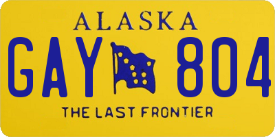 AK license plate GAY804