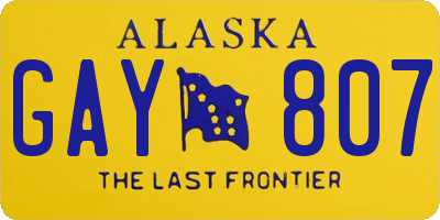 AK license plate GAY807