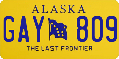 AK license plate GAY809
