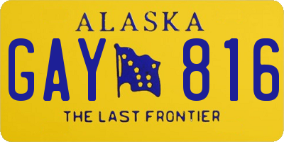 AK license plate GAY816