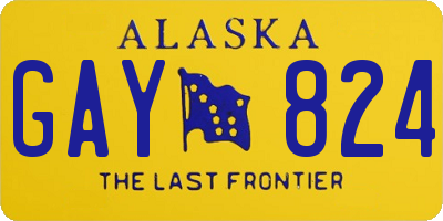 AK license plate GAY824