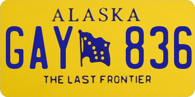 AK license plate GAY836