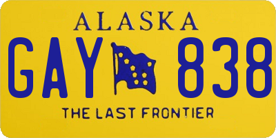 AK license plate GAY838
