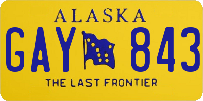 AK license plate GAY843