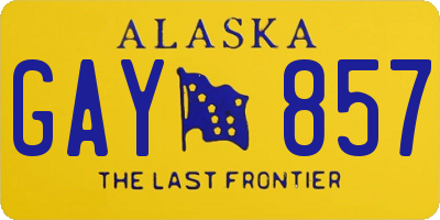 AK license plate GAY857