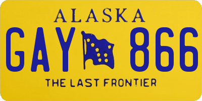 AK license plate GAY866