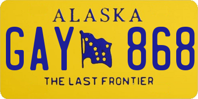 AK license plate GAY868