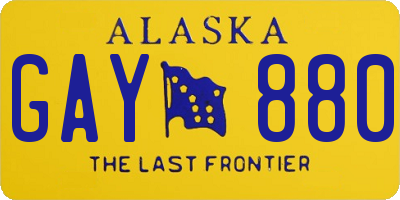 AK license plate GAY880