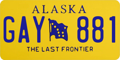 AK license plate GAY881
