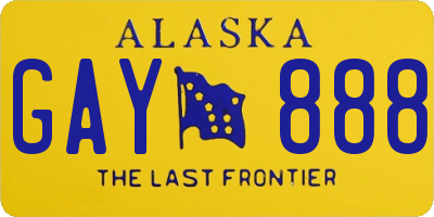 AK license plate GAY888