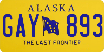 AK license plate GAY893