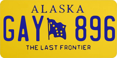 AK license plate GAY896