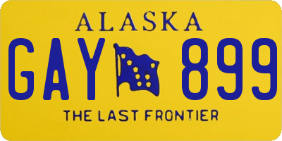 AK license plate GAY899