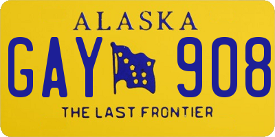 AK license plate GAY908