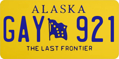 AK license plate GAY921