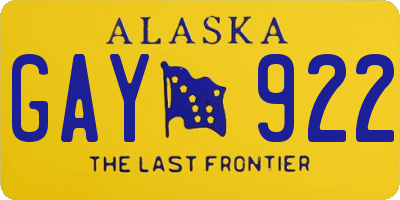 AK license plate GAY922