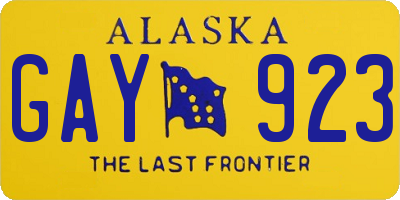 AK license plate GAY923
