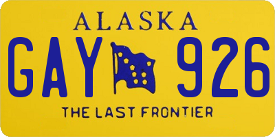 AK license plate GAY926