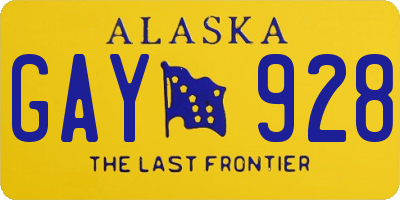 AK license plate GAY928