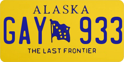 AK license plate GAY933