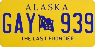 AK license plate GAY939