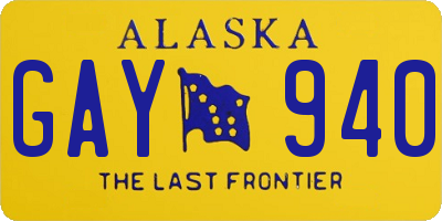 AK license plate GAY940