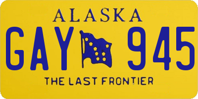 AK license plate GAY945