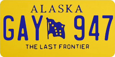 AK license plate GAY947