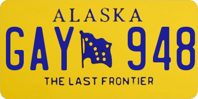 AK license plate GAY948
