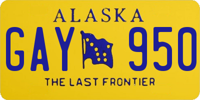 AK license plate GAY950