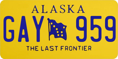 AK license plate GAY959