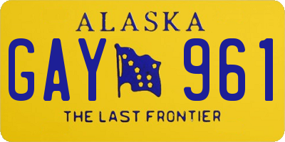 AK license plate GAY961