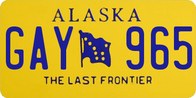 AK license plate GAY965