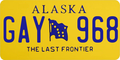 AK license plate GAY968
