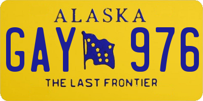 AK license plate GAY976