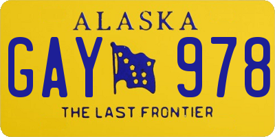AK license plate GAY978
