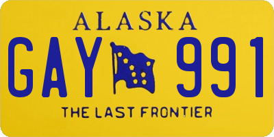 AK license plate GAY991