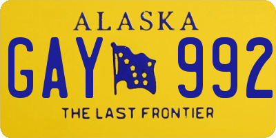 AK license plate GAY992