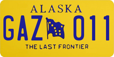 AK license plate GAZ011