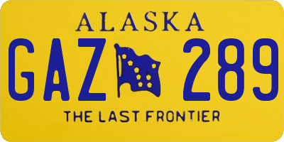 AK license plate GAZ289