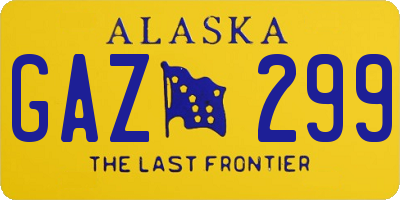 AK license plate GAZ299
