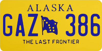 AK license plate GAZ386