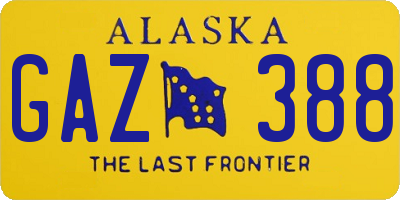AK license plate GAZ388