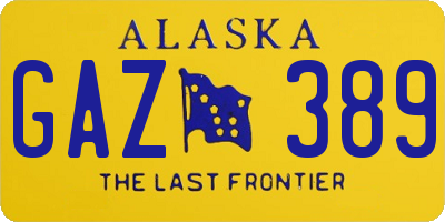 AK license plate GAZ389