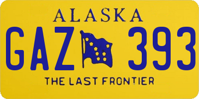AK license plate GAZ393