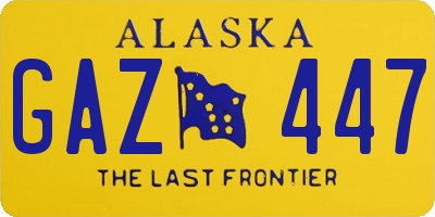 AK license plate GAZ447