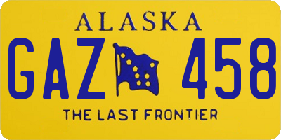 AK license plate GAZ458